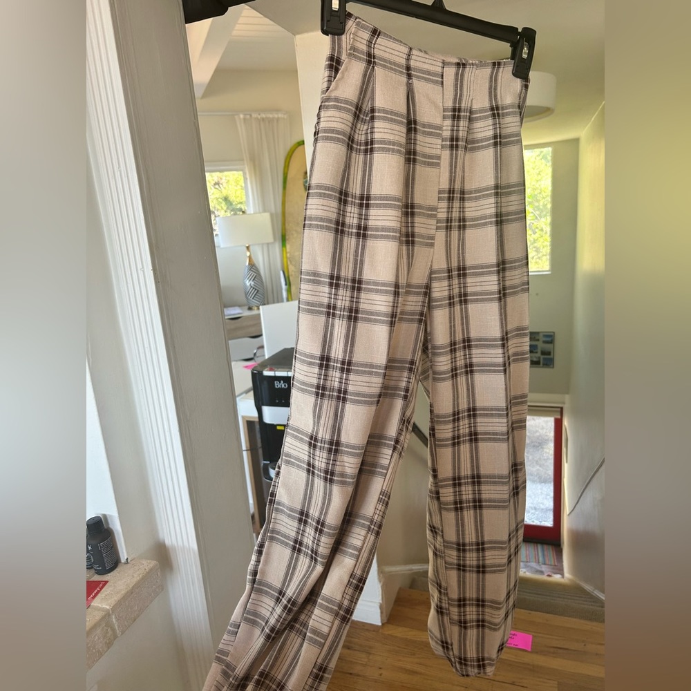 Shein Plaid work pants